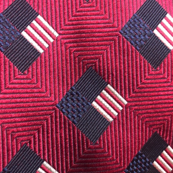 Ermenegildo Zegna Tie/ burgundy print - Picture 2 of 8